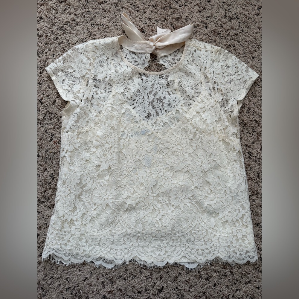 Abercrombie & Fitch lace top with open back and detachable camisole Sz small
